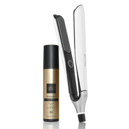 Packung ghd Chronos Styler weiß + bodyguard Hitzeschutzspray