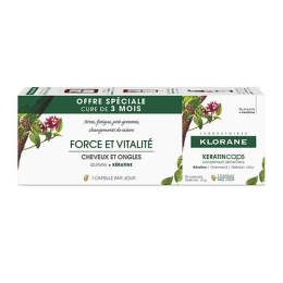 Trio Compléments Alimentaires KeratinCaps Force & Vitalité Cheveux & Ongles Klorane