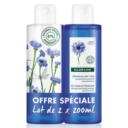 Lot Augen Make-up Entferner Empfindliche Augen Kornblume Bio Klorane 2x200ml