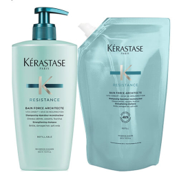 Duo Bain Force Architecte Résistance 500ml &amp; Eco-recharge Kérastase