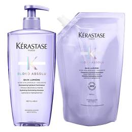 Duo Bain Lumière Blond Absolu 500ml & Eco-recharge Kérastase
