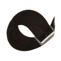 Extension à Bande Adhésive #1B Châtain Foncé 45-50cm Lisse Excellence Remy Hair