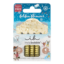 Spiralgummi und Haarspange Après-Ski-Kollektion Golden Glamour Invisibobble