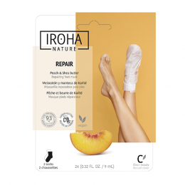 Reparierende Fußsocken-Maske Pfirsich Shea Butter Iroha Nature