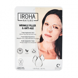 Aufpolsternde Anti-Aging-Gesichtsmaske Hals Hyaluronsäure Dreifach Iroha Nature