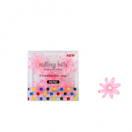 Haar-Ringe Mini Transparent Rosa Rolling Hills