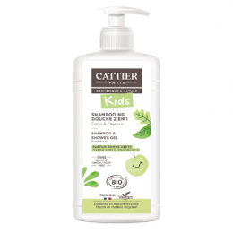 Shampoo Dusche 2 in 1 Kids Grüner Apfel Bio Cattier 500ml