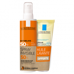 Anthelios Spray Invisible SPF50+ + Huile Lavante 100ml offerte La Roche Posay
