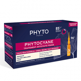 Anti-Haarausfall-Behandlung Frau Reaktiver Haarausfall PHYTOCYANE 12x5ml